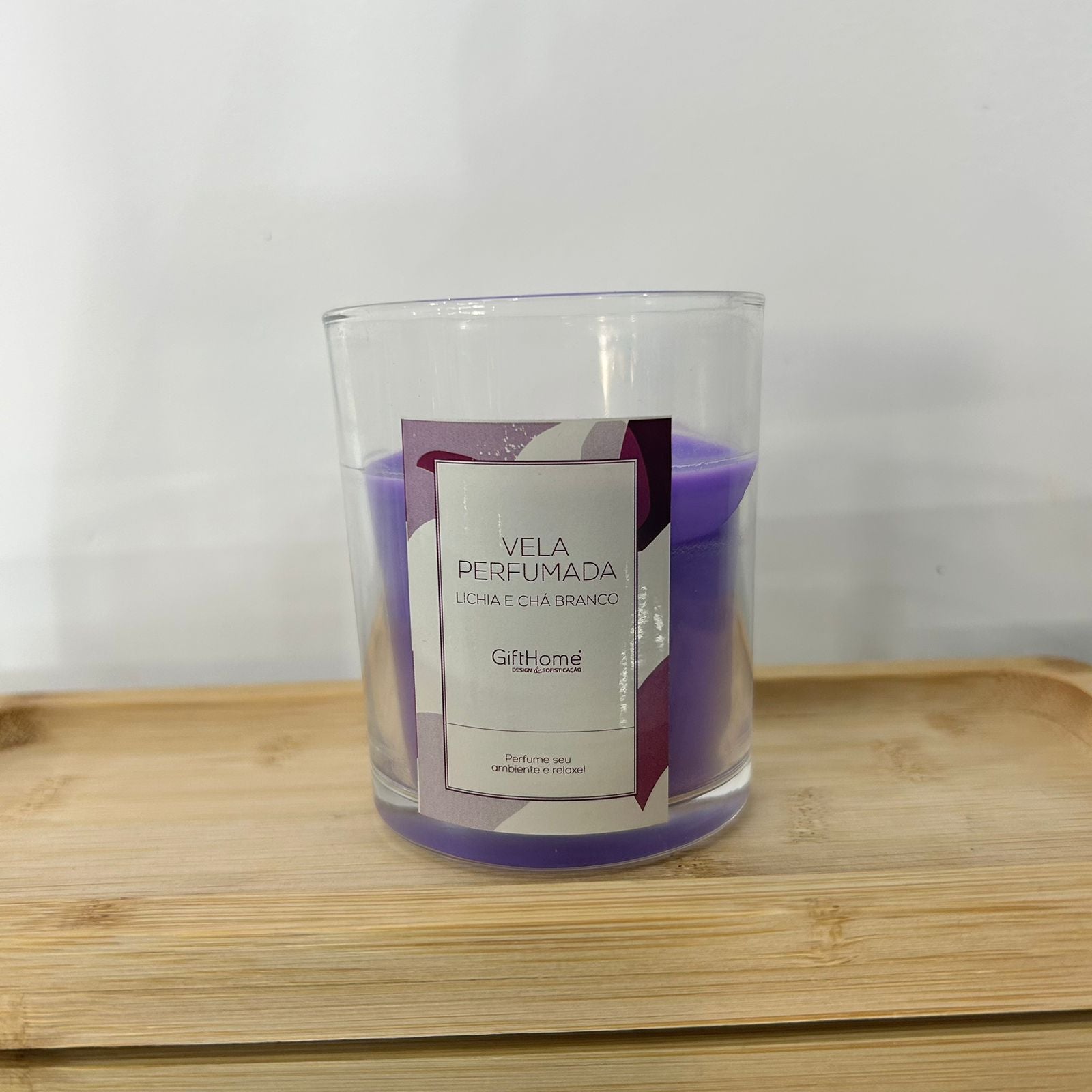 Vela Aromática Decorativa Fragrância Lichia E Chá Branco
