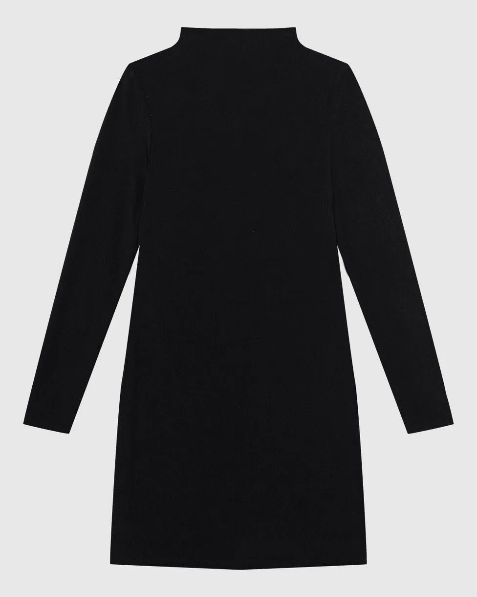 Vestido Justo Feminino Gola Alta Manga Longa Em Veludo Cotelê - ENFIM - 127026