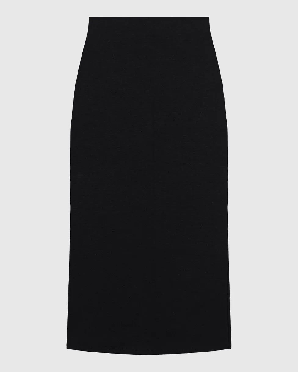 Saia Midi Feminina Reta Fenda Costas Em Malha Interlock - ENFIM 127024