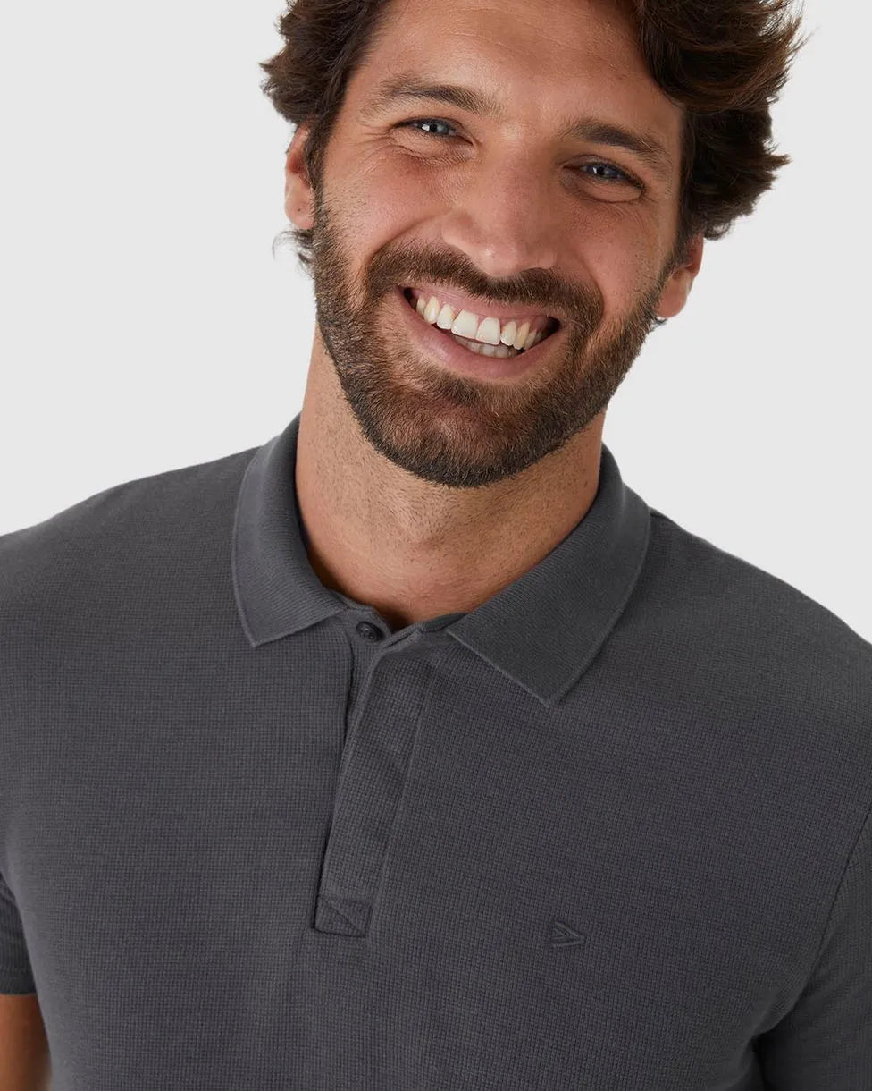 Camisa Polo Masculina Em Malha Texturizada - 129606