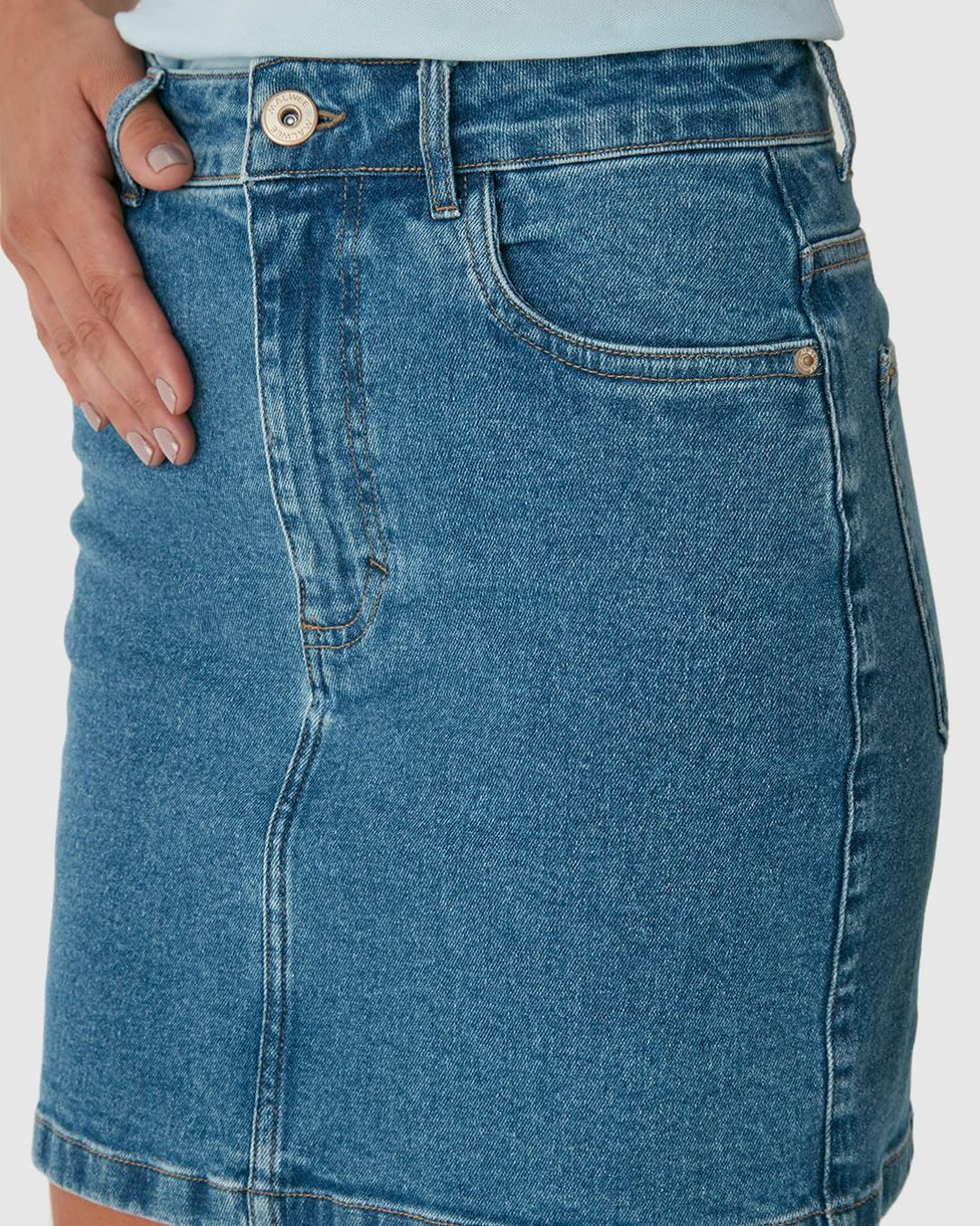 Saia Jeans Cintura Com Elastano Malwee - 129047