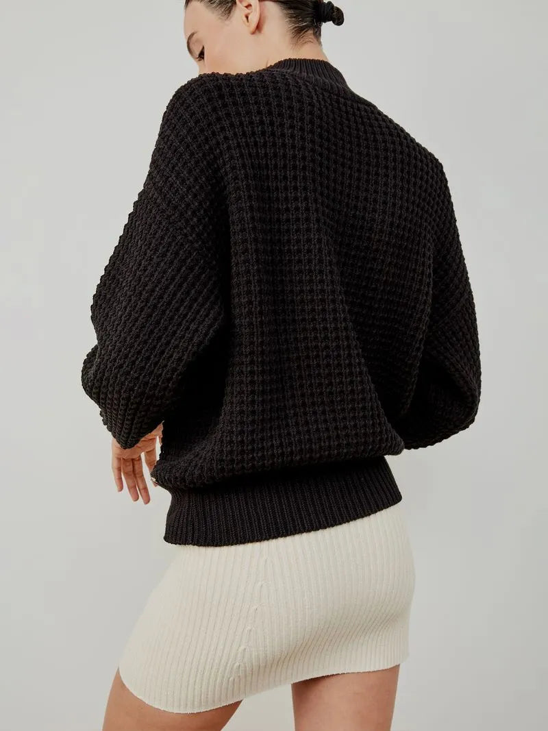 Blusa Tricô Anselmi em Ponto Pérola Preto - 46404