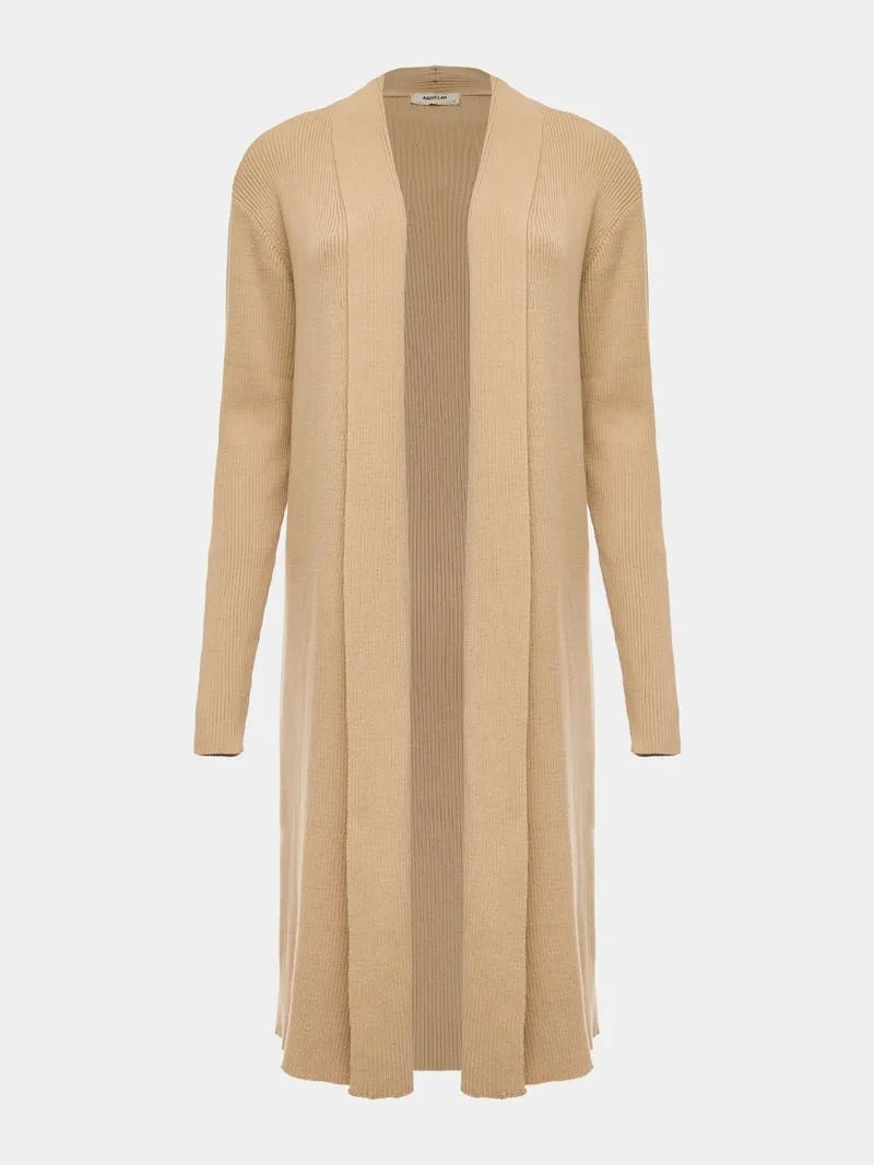 Cardigan Alongado com fenda Anselmi bege - 29581