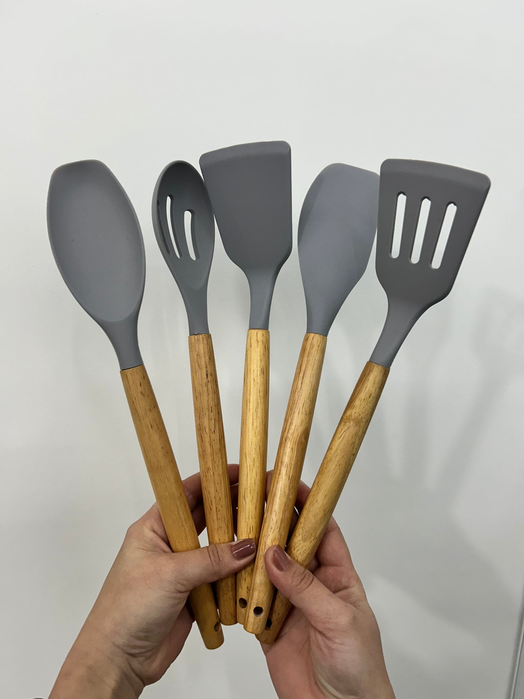Kit Utensílios Cozinha Silicone Suporte Faqueiro E Tábua