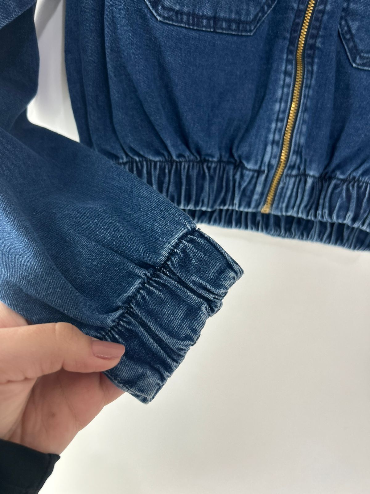 Jaqueta Jeans Feminina Cropped Lavagem escura - MY TREND- 8660