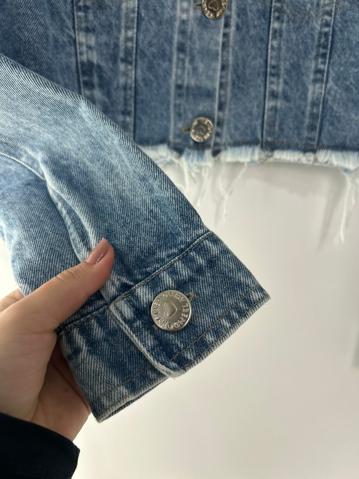 Jaqueta Jeans Feminina Cropped Tradicional - MY TREND- 8982