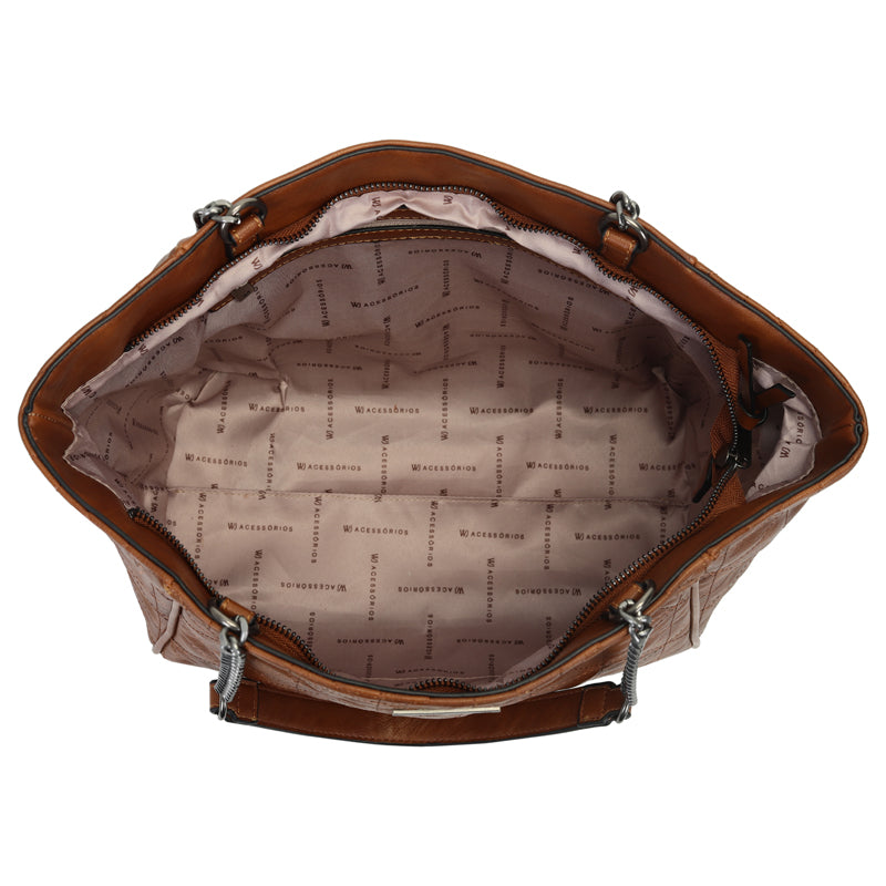 Shopping Bolsa Grande Com Detalhe De Costuras E Corrente 46083