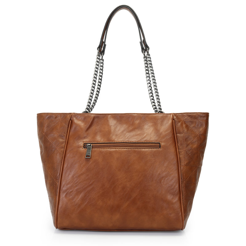Shopping Bolsa Grande Com Detalhe De Costuras E Corrente 46083