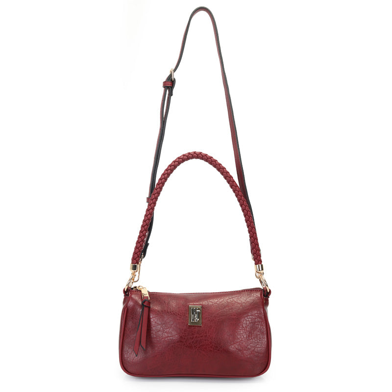 Bolsa Transversal Vermelha Media Com Alca De Ombro Rolete Tresse - WJ Acessórios- 46098