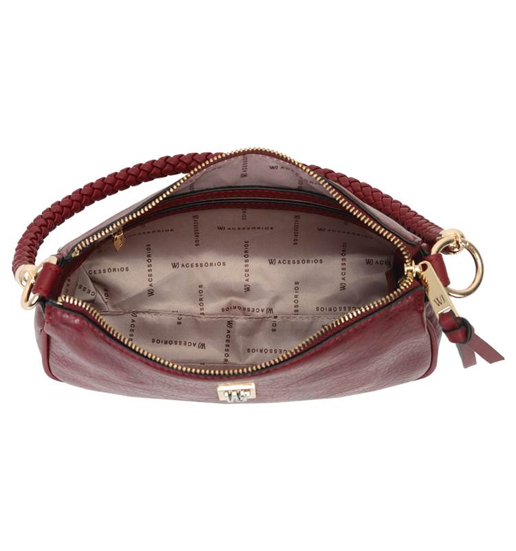 Bolsa Transversal Vermelha Media Com Alca De Ombro Rolete Tresse - WJ Acessórios- 46098