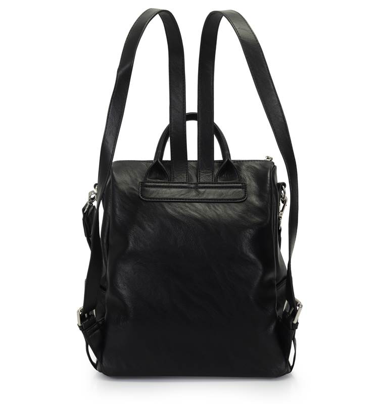 Mochila Grande Com Alca Tresse E Aplicacao De Metais Preta- WJ Acessórios- 46117