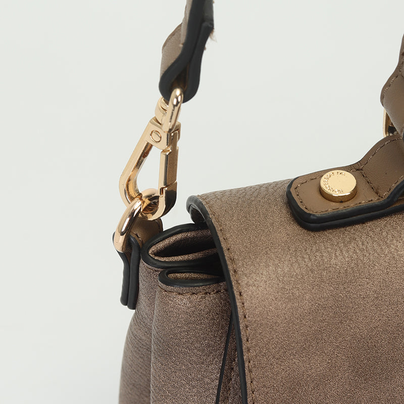 Bolsa Top Handle Media Com Metal Encapado - 46147