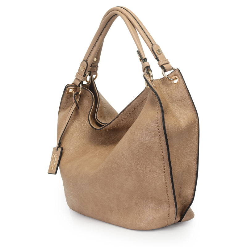 Bolsa Hobo Grande Com Chaveiro E Metal Resinado -46151