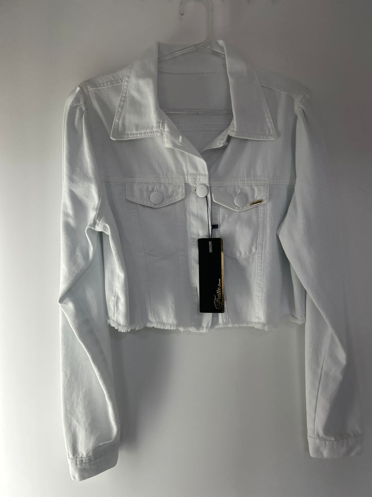 Jaqueta Jeans Feminina Retrô Tradicional Branca - TRATTO JEANS- 4111