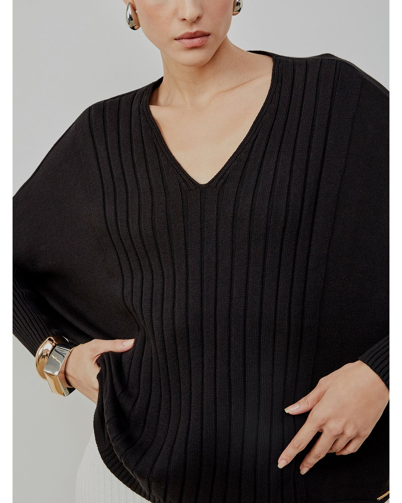 Blusa Tricô Anselmi Manga Morcego PRETO - 12394