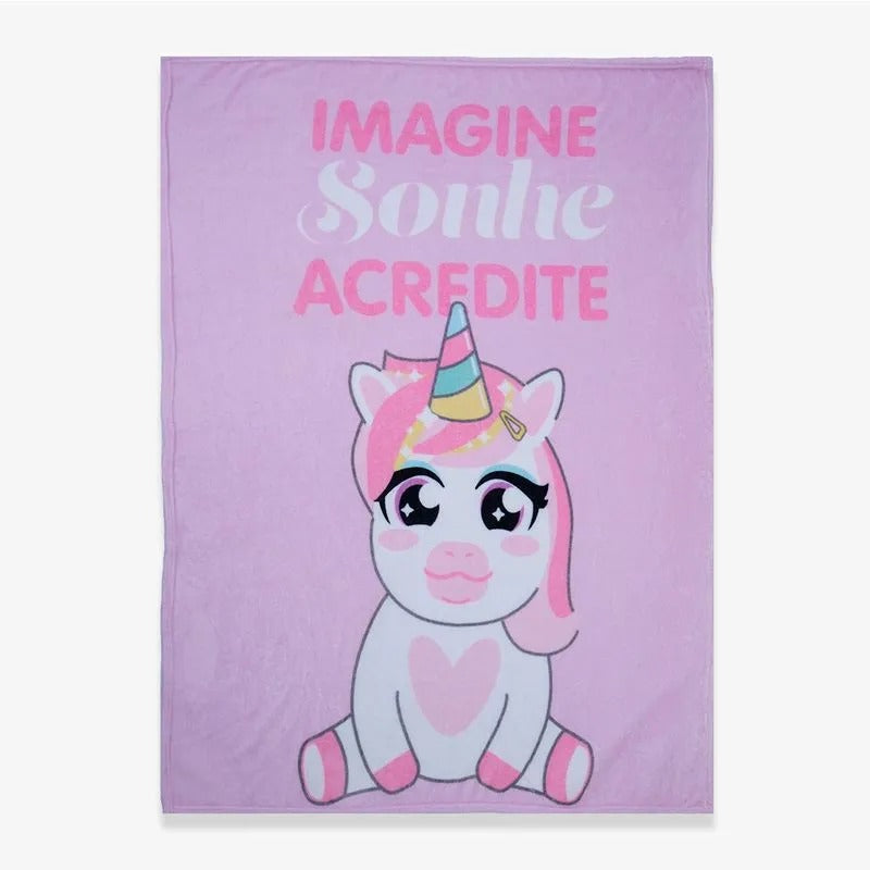 Kit Almofada e Manta Unicórnio
