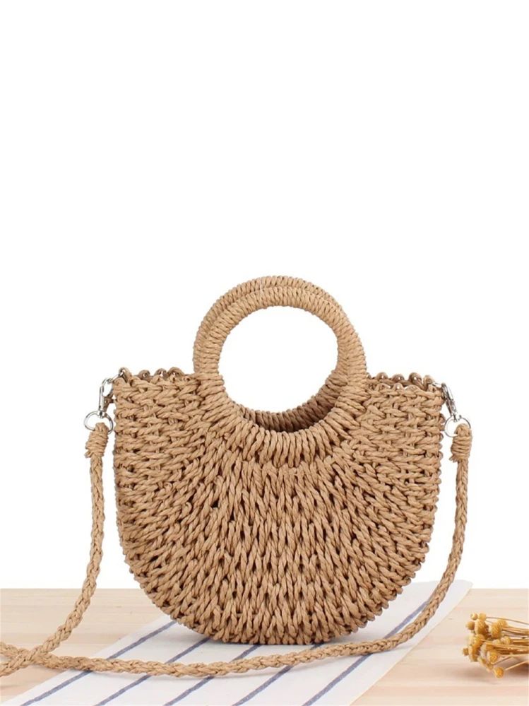 Bolsa em Palha Trançada Minimalista