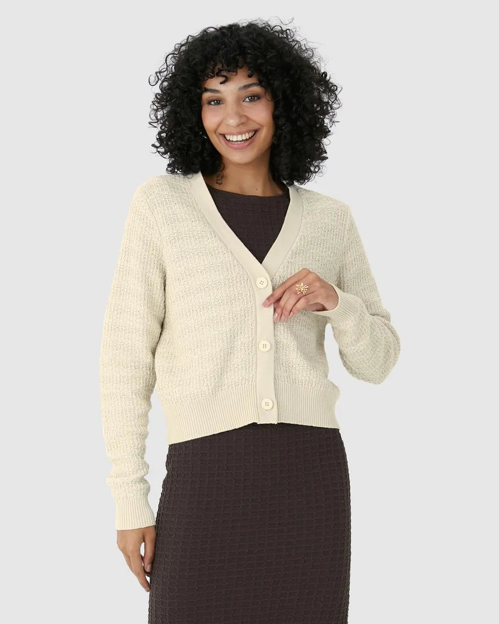 Cardigan Cropped Feminino Botões Frontais Em Tricô -ENFIM- 124729