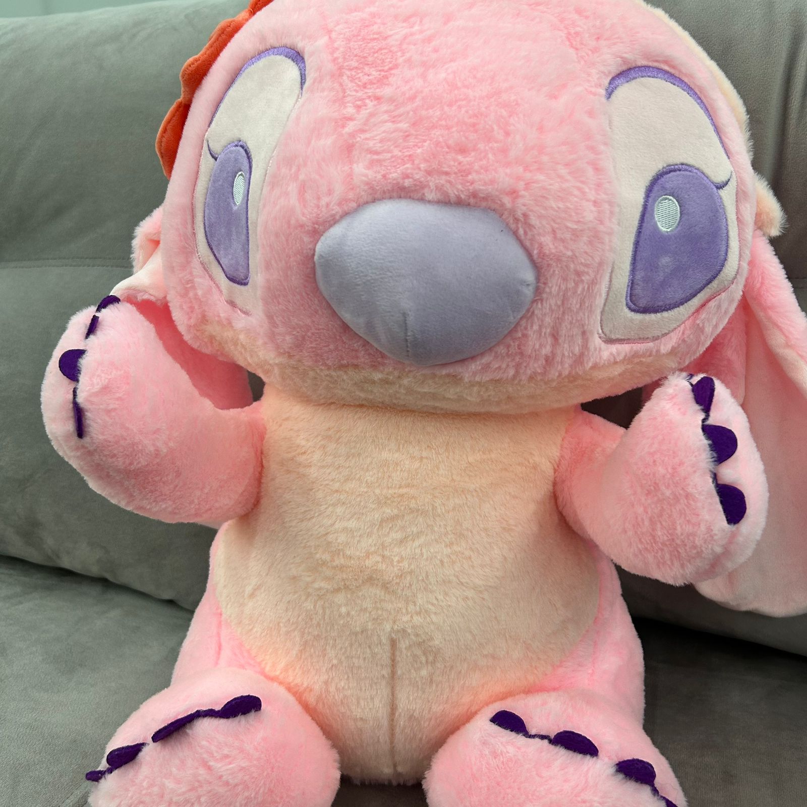 Pelúcia Stitch - Angel Rosa com mantinha quentinha