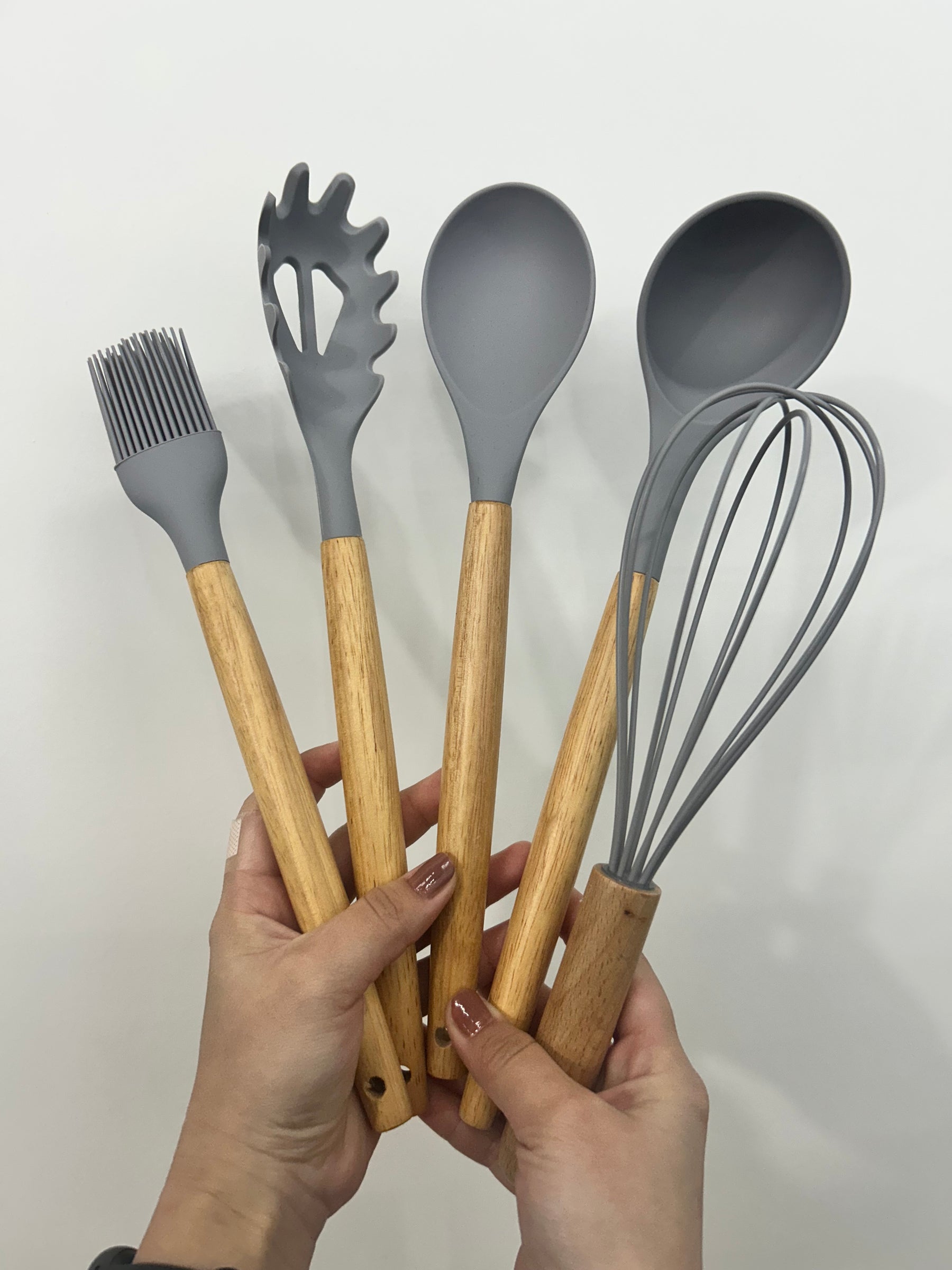 Kit Utensílios Cozinha Silicone Suporte Faqueiro E Tábua