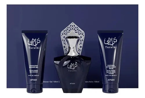 Kit Turathi Blue Afnan Eau De Parfum 90ml + Gel De Banho 100