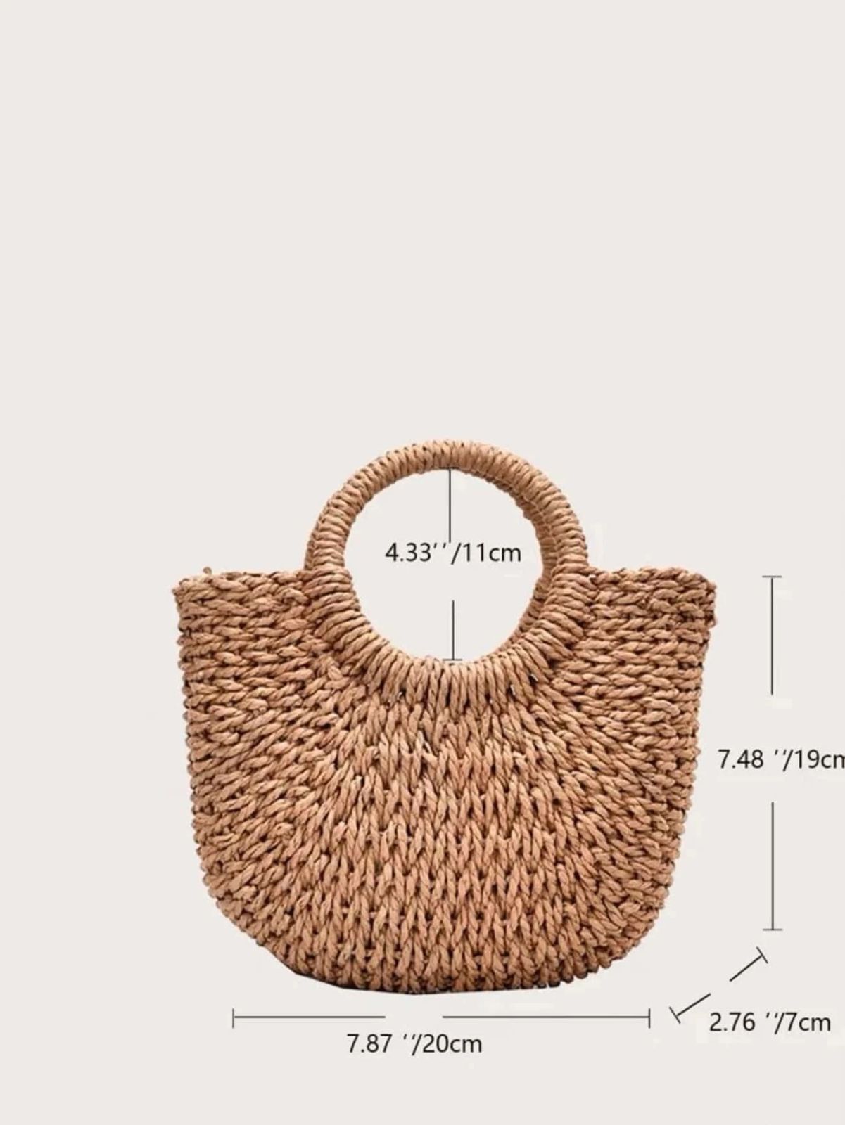 Bolsa em Palha Trançada Minimalista