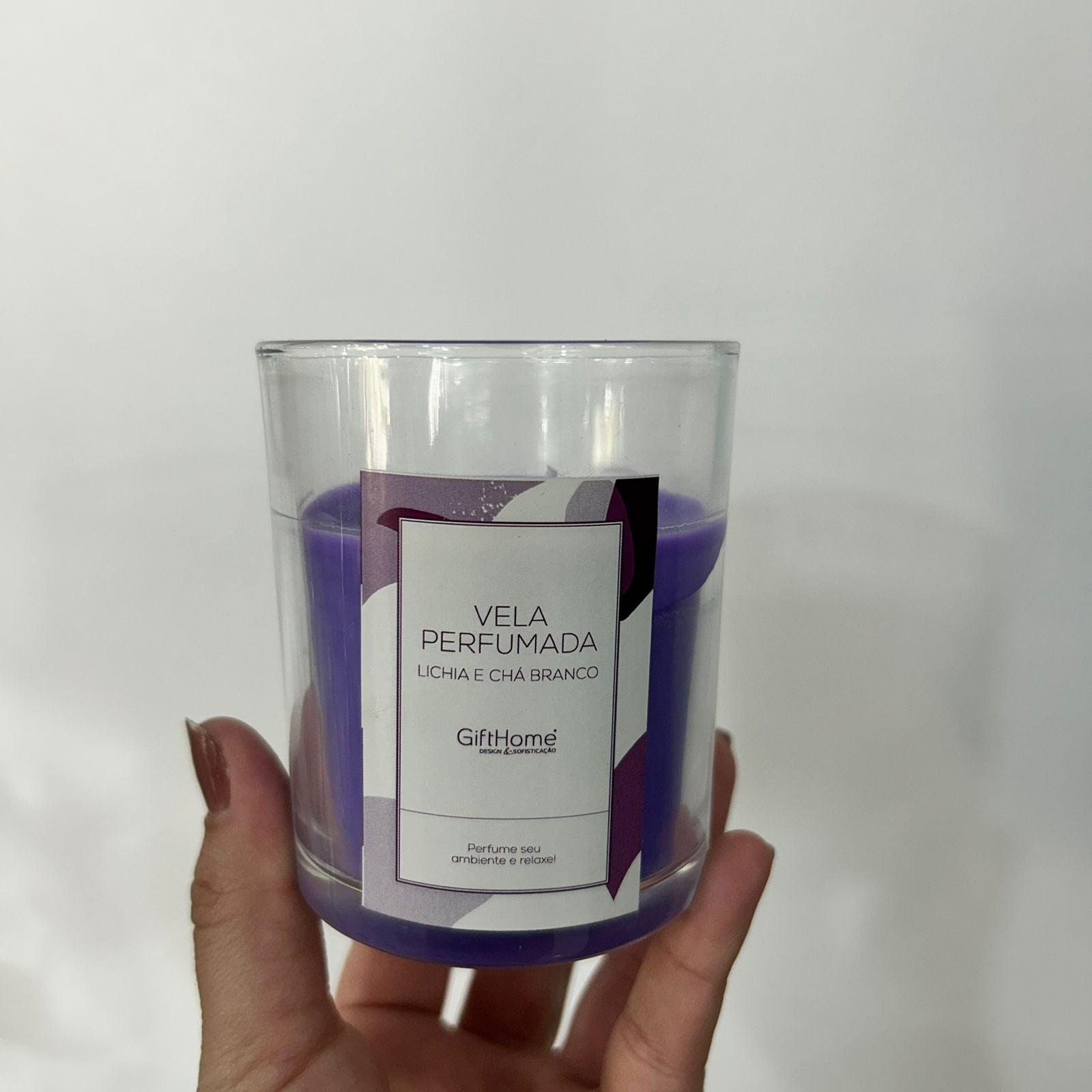 Vela Aromática Decorativa Fragrância Lichia E Chá Branco