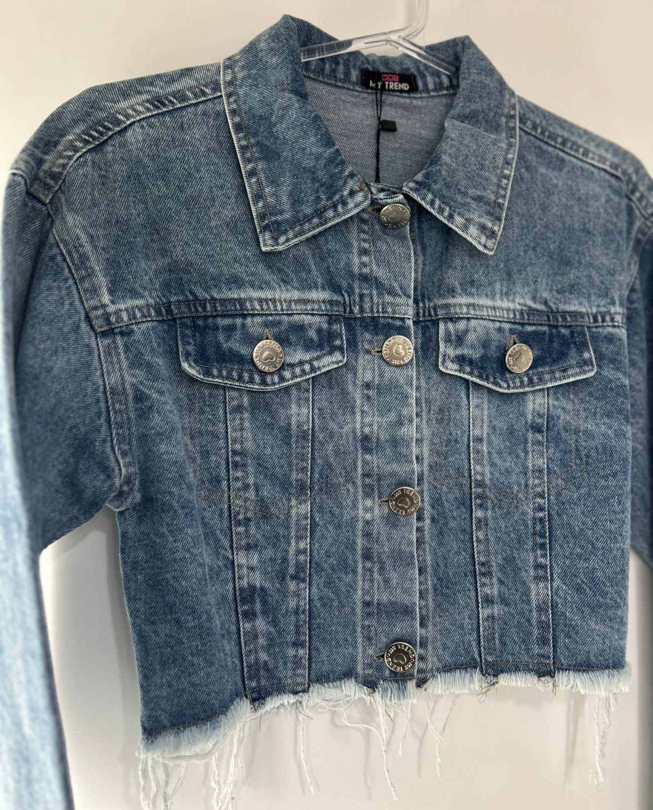 Jaqueta Jeans Feminina Cropped Tradicional - MY TREND- 8982