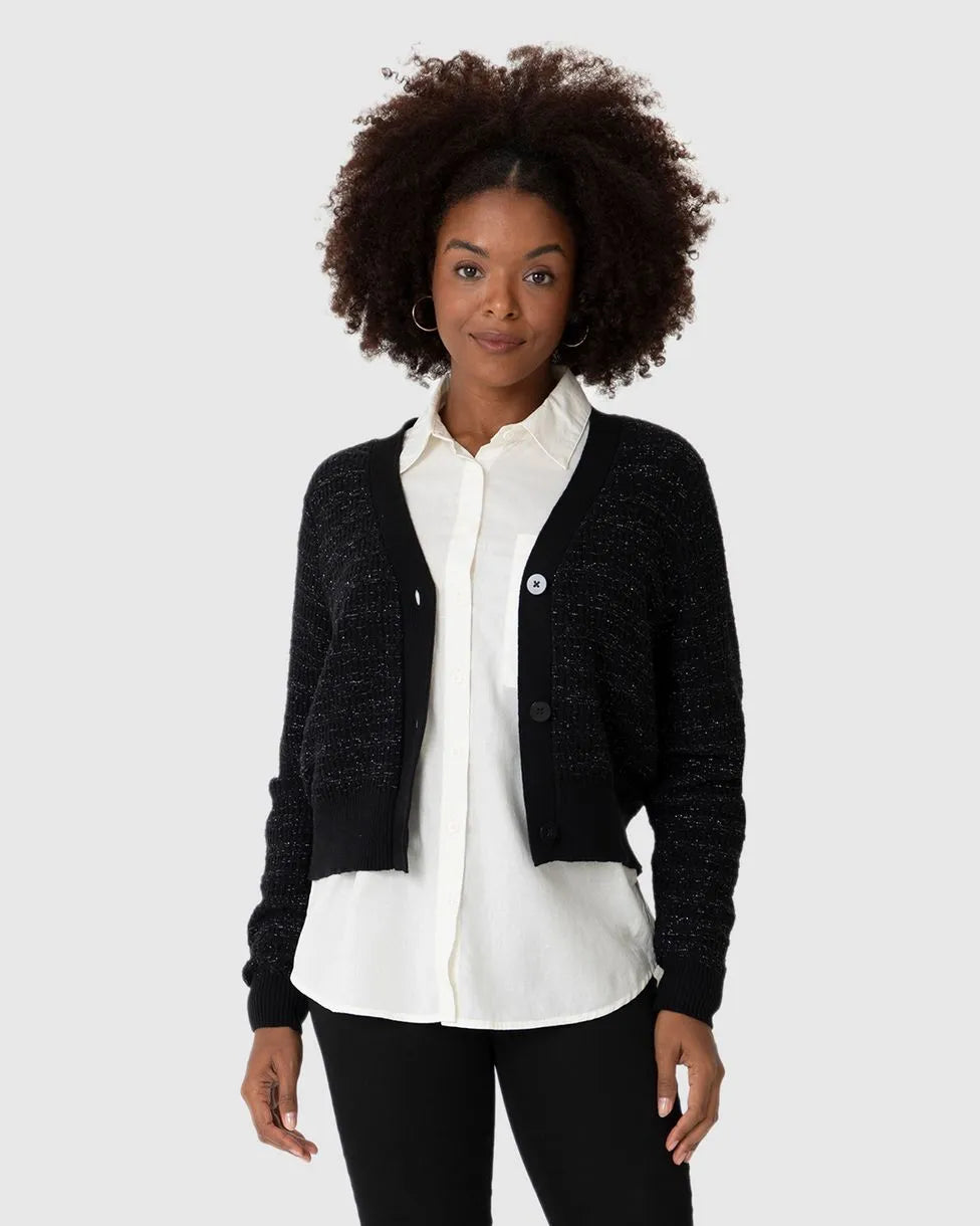 Cardigan Cropped Feminino Botões Frontais Em Tricô -ENFIM- 124729