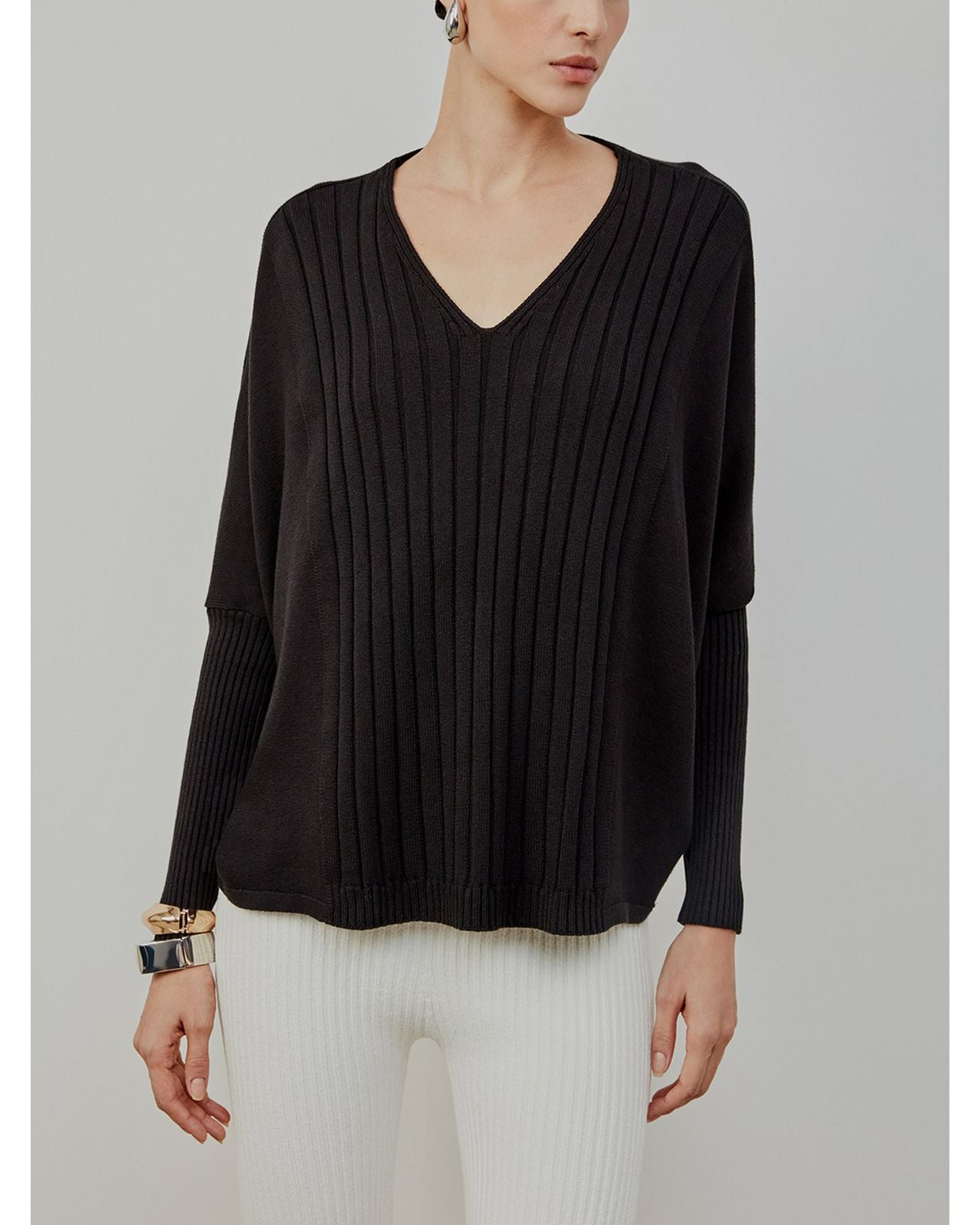 Blusa Tricô Anselmi Manga Morcego PRETO - 12394