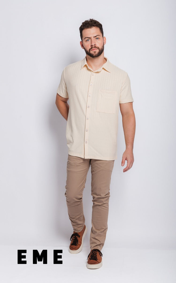 Camisa Manga Curta EME WEAR Tricô Textura KJ0230