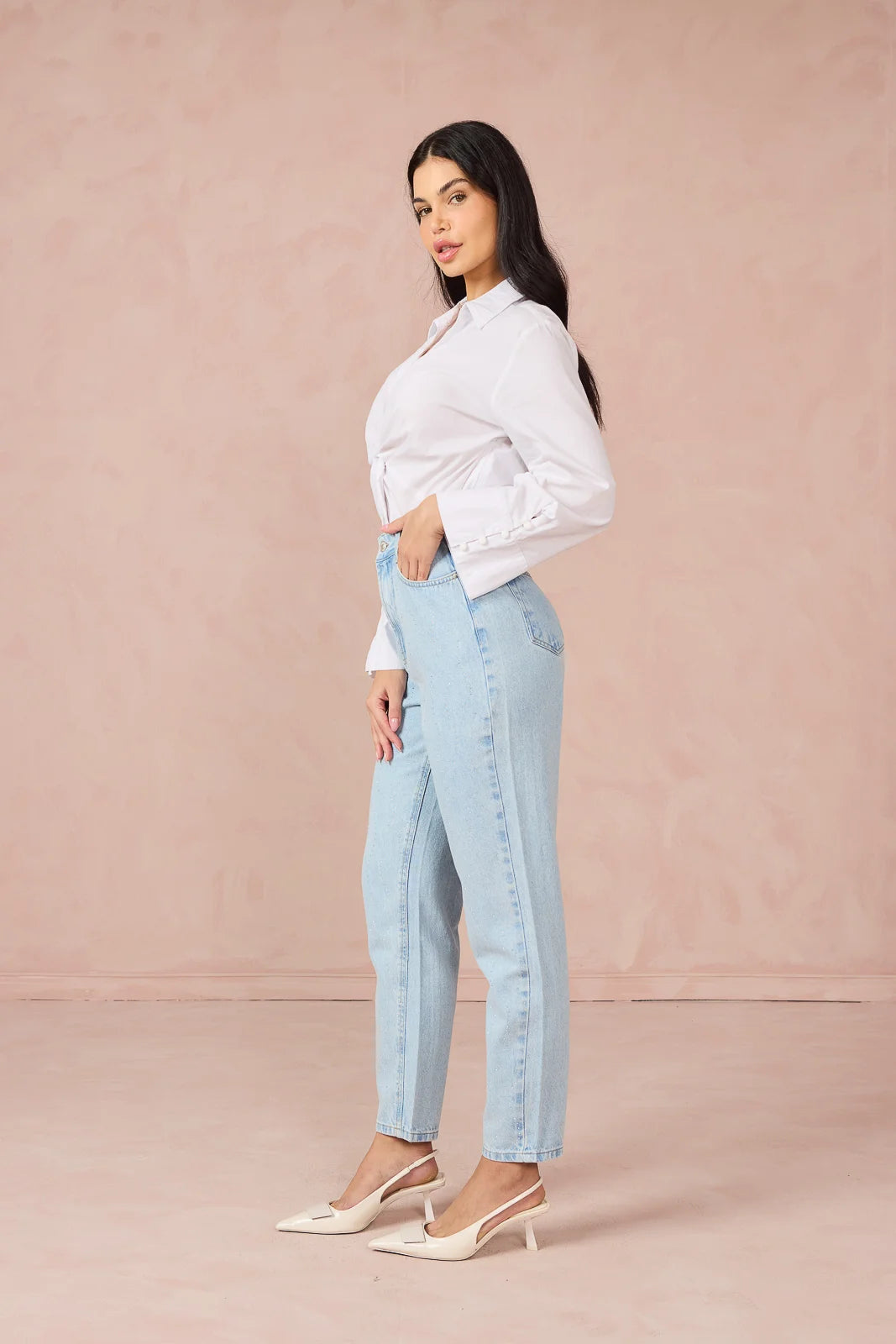 Calça Jeans Feminina Denin Zero Slouchy Cigarrete com Cintura Alta DZ21187