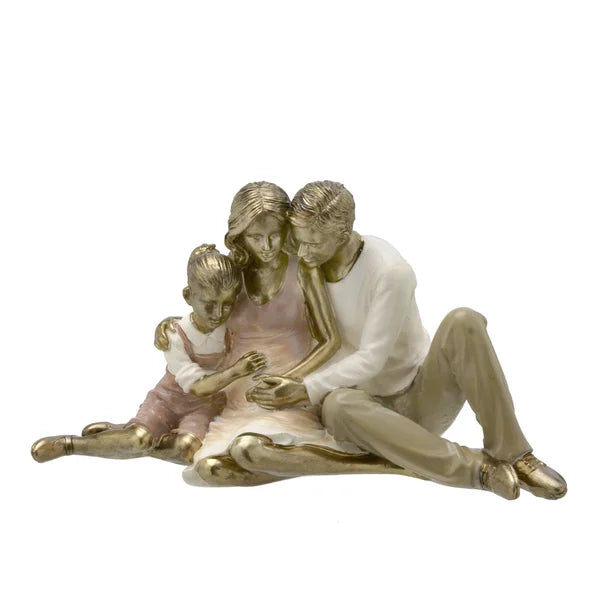 Escultura Decorativa Familía Mãe Grávida, Pai e Filha