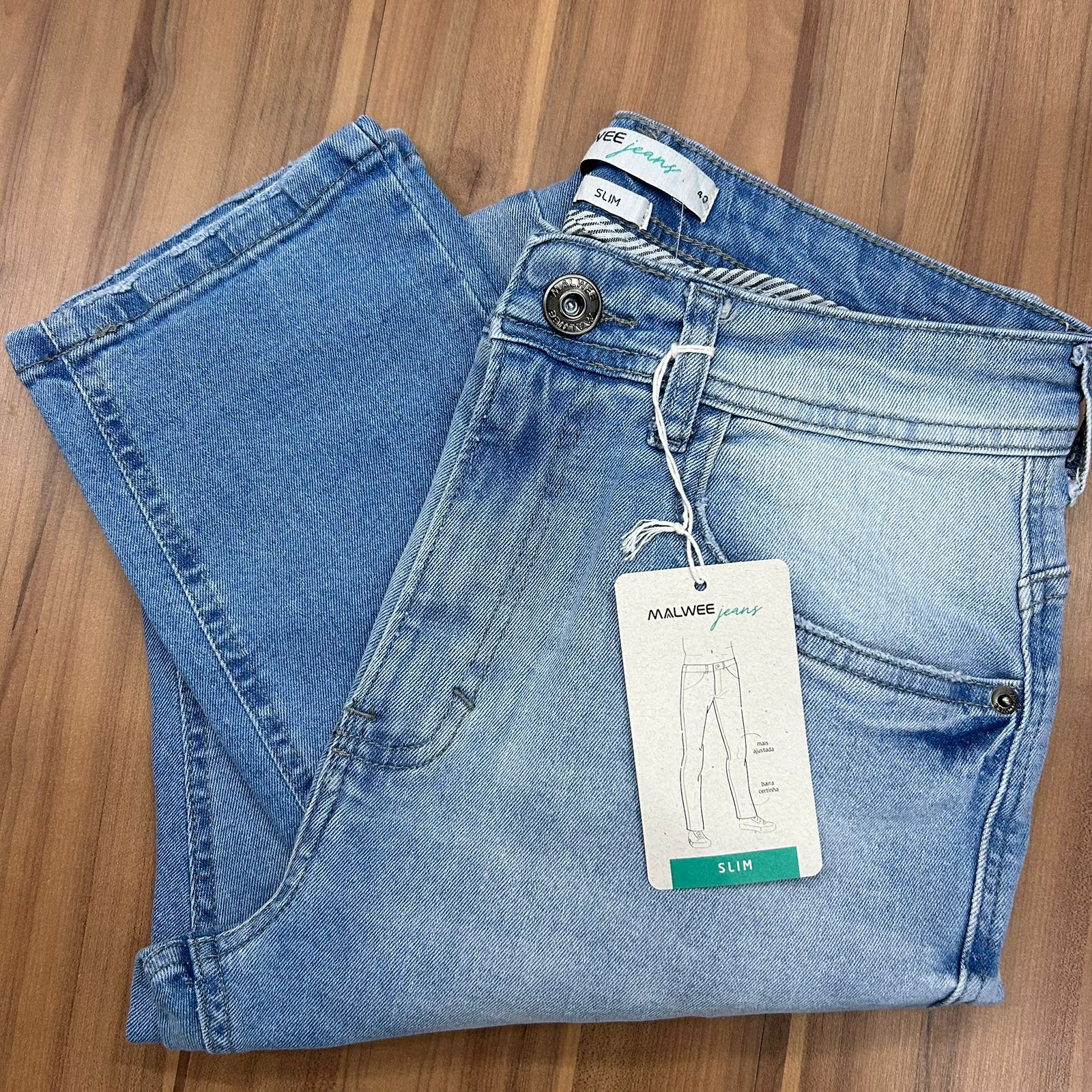Calça Jeans Masculina Slim Cintura Média Com Elastano- Malwee - 129073