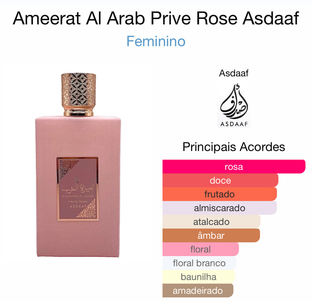 Ameerat Al Arab Prive Rose -Asdaaf - Eau de Parfum - Perfume Árabe Feminino 100ml