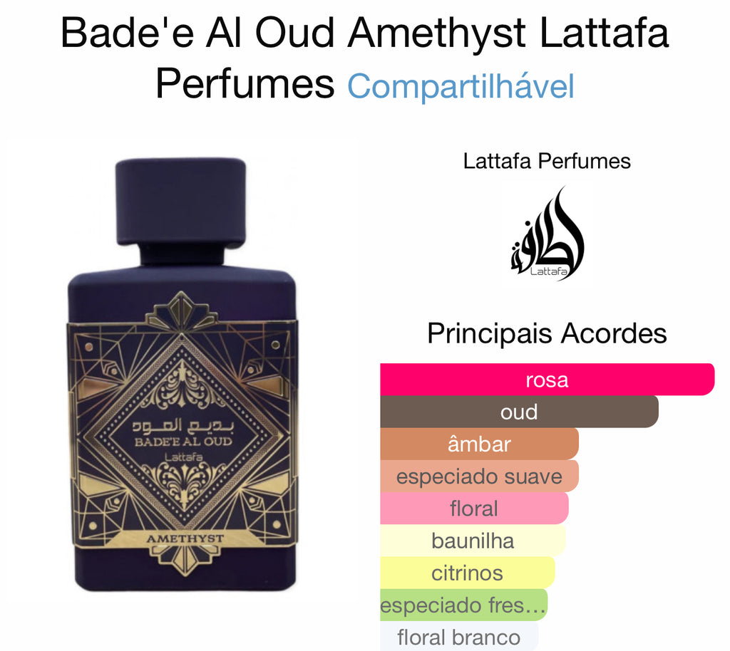 Bade'E Al Oud Amethyst- Lattafa- Eau de Parfum- Perfume Árabe Feminino 100ml