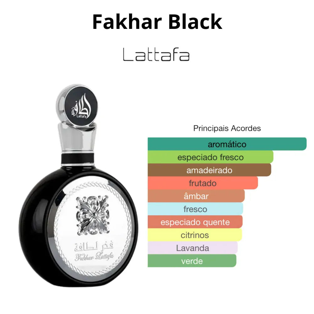 Perfume Masculino LATTAFA FAKHAR BLACK - EAU DE PARFUM - 100ML