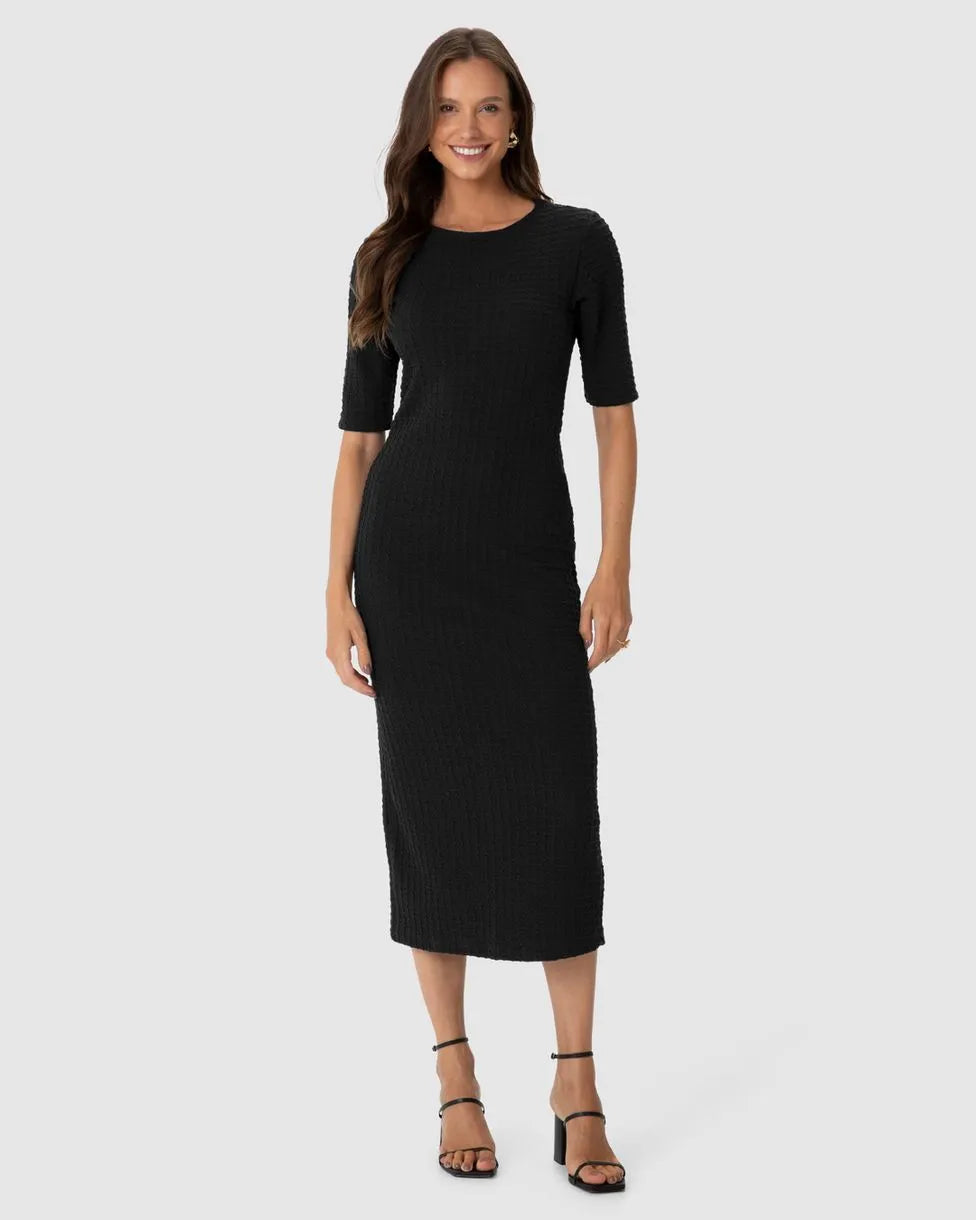 Vestido Midi Feminino Justo Decote Canoa Malwee - 127493