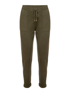 Calça em Trico Anselmi barra italiana cor matcha -28871 *B01