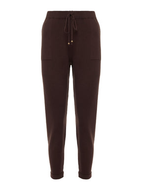 Calça em tricô Anselmi Barra Italiana barra italiana cor Chocolate - 28871 *B79