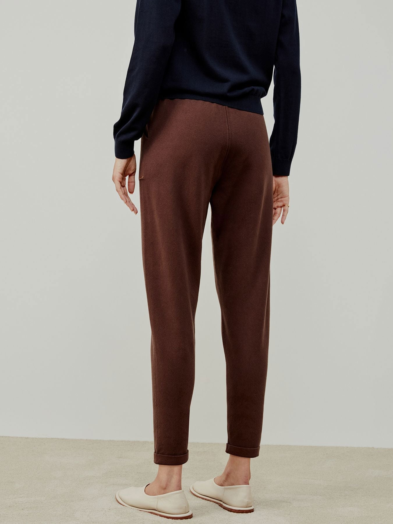Calça em tricô Anselmi Barra Italiana barra italiana cor Chocolate - 28871 *B79
