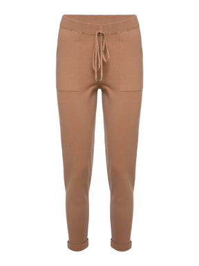 Calça em tricô Anselmi Barra Italiana cor caramelo -28871 *D57