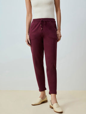 Calça em tricô Anselmi Barra Italiana  cor Figo - 28871 *E42