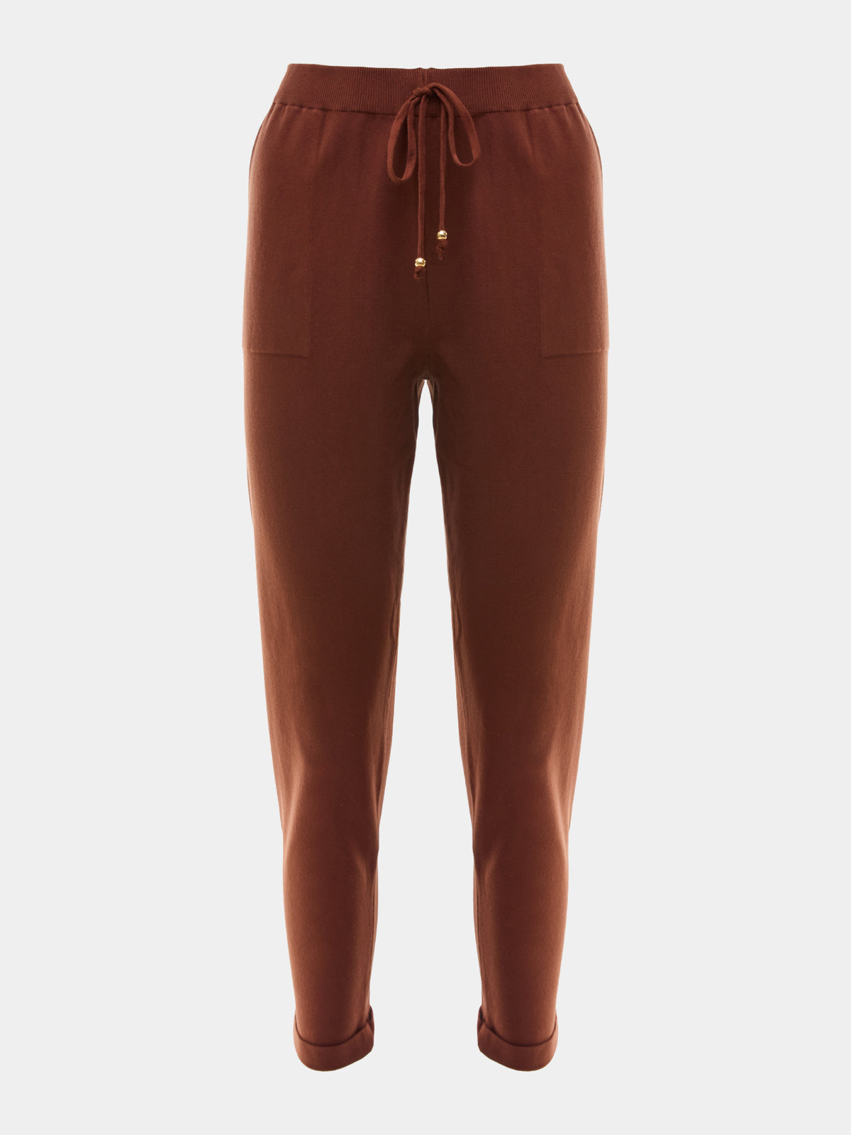 Calça em tricô Anselmi Barra Italiana cor Camurça - 28871 * E62