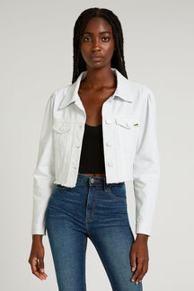 Jaqueta Jeans Feminina Retrô Tradicional Branca - TRATTO JEANS- 4111