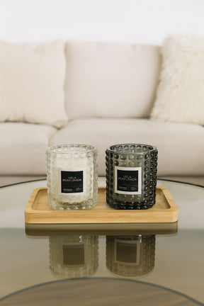 Vela Perfumada Decorativa Com Vidro Trabalhado