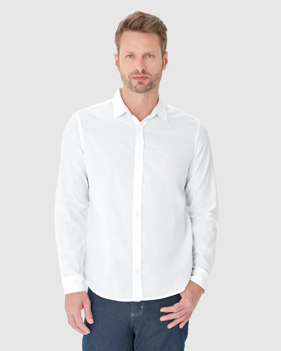 Camisa Masculina Regular Manga Longa Em Tricoline Malwee - 121713
