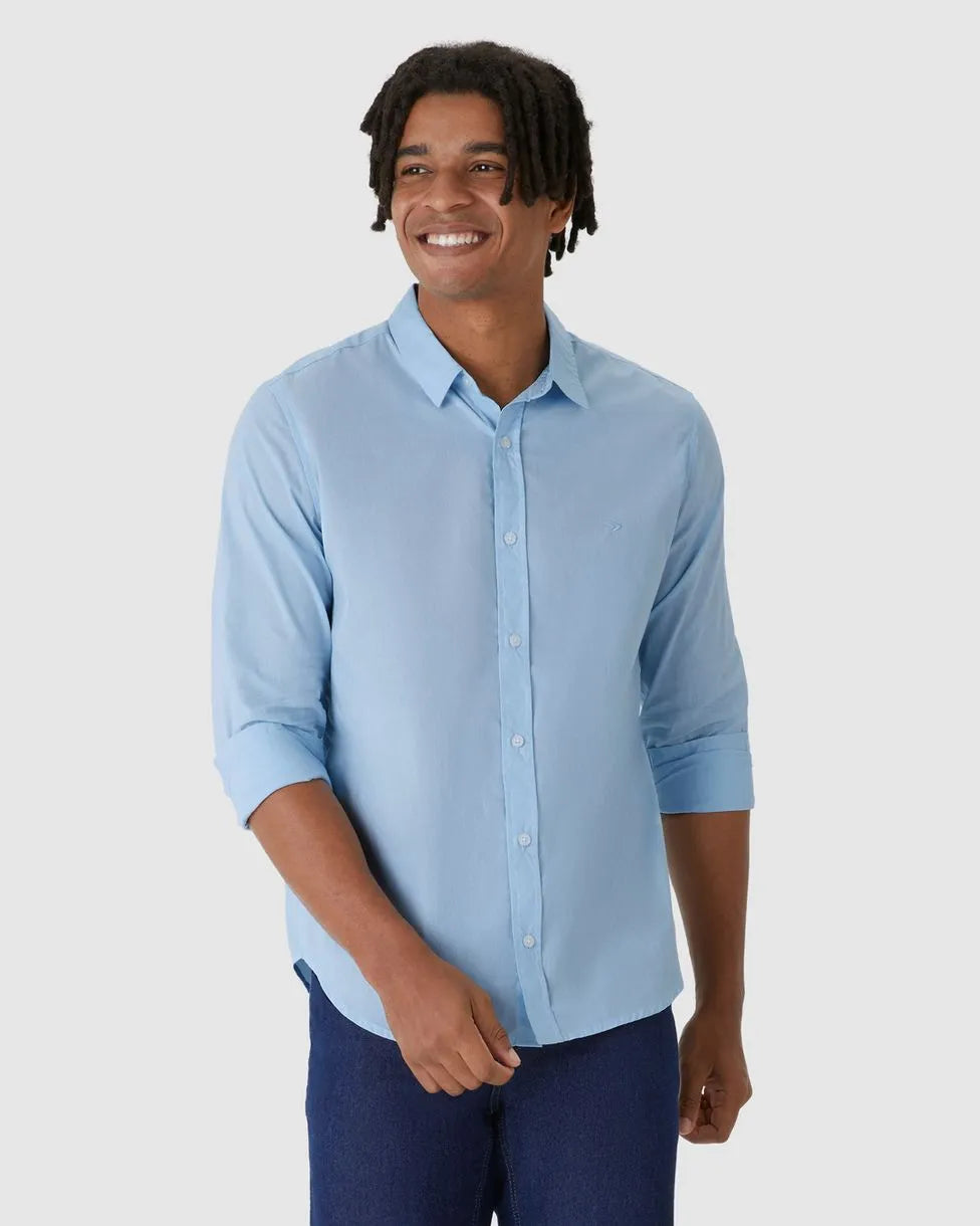 Camisa Masculina Regular Manga Longa Em Tricoline Malwee - 121713