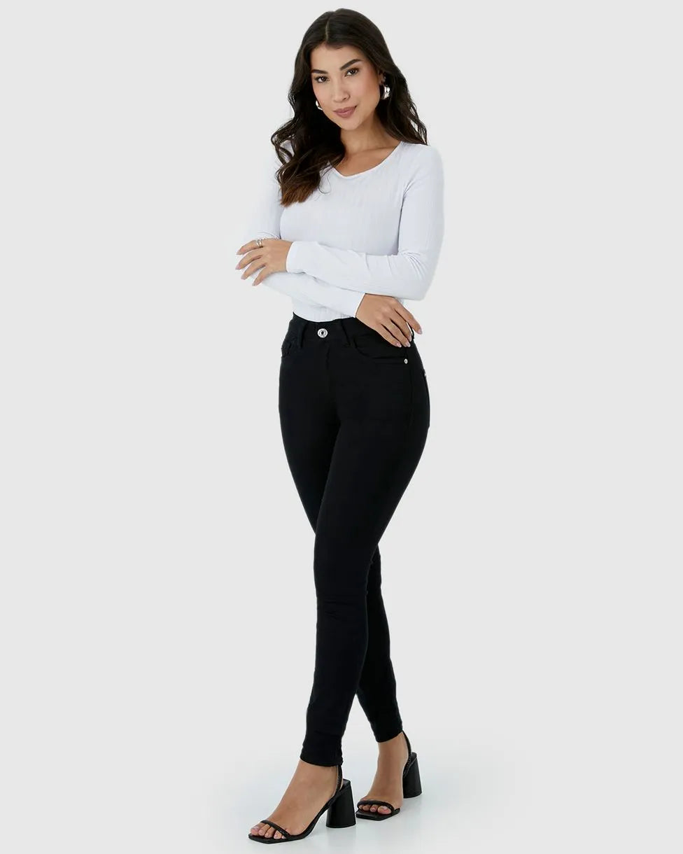 Calça Feminina Skinny Em Sarja Com Elastano MALWEE- 72831-