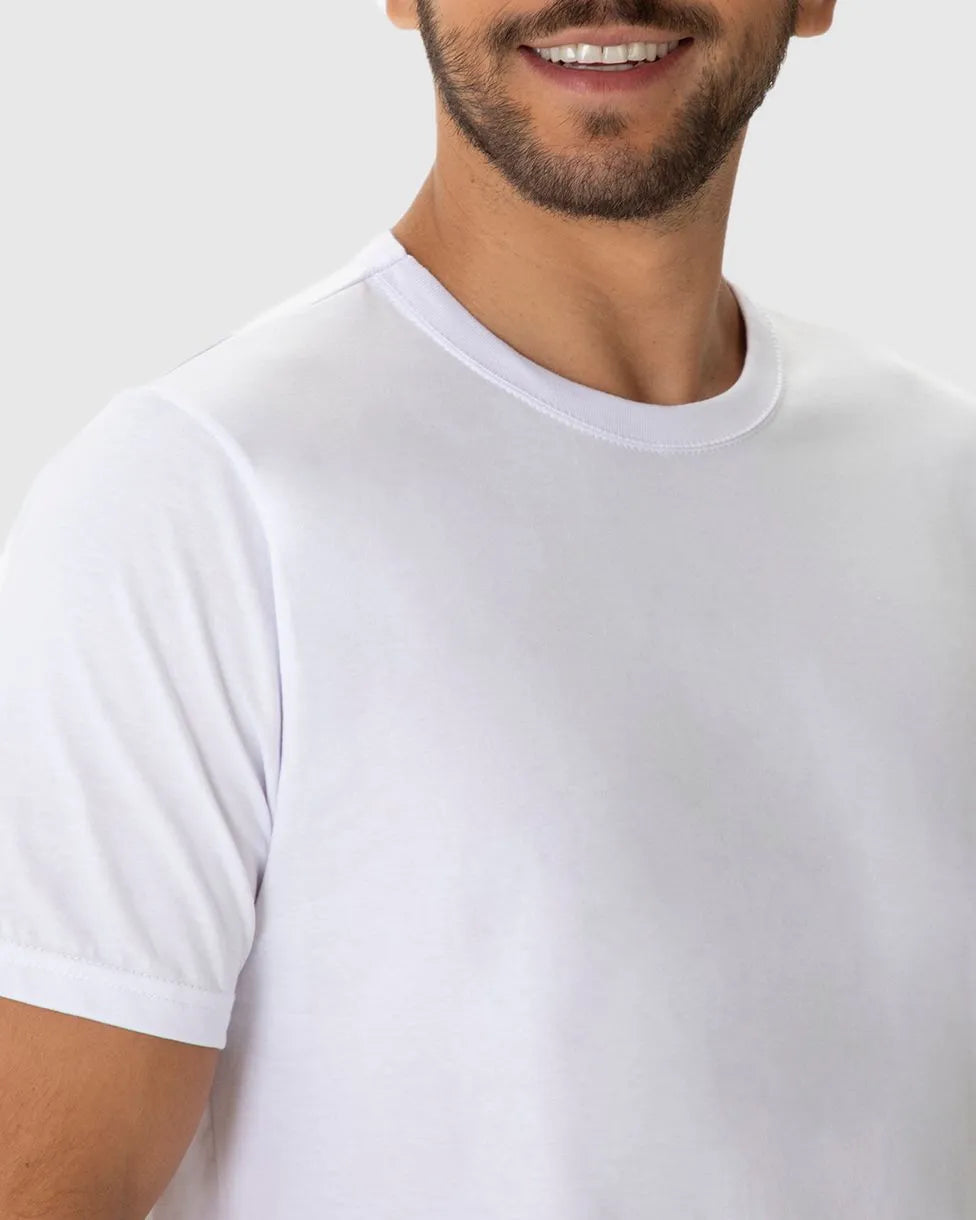Camiseta Básica Masculina Decote Redondo Em Algodão Malwee - 15037